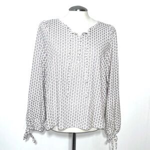 Women's Hyacinth Floral Broken-in Jersey Button-Front Top Size M